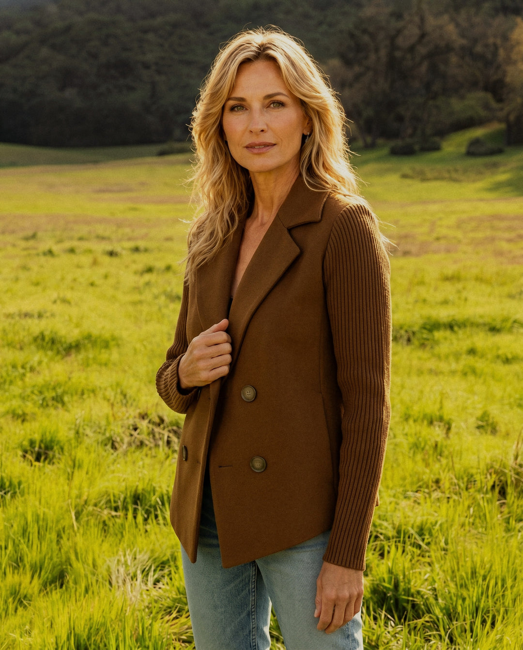 Celeste Knit Sleeve Blazer