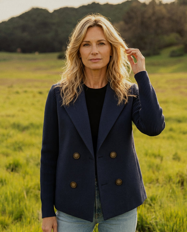 Celeste Knit Sleeve Blazer