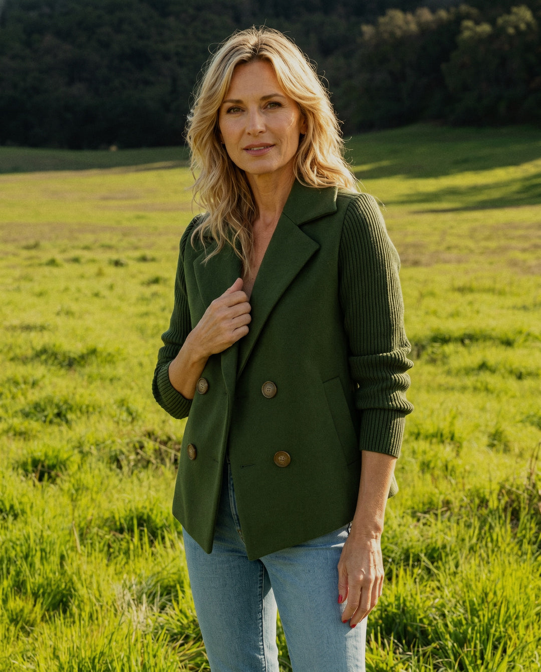Celeste Knit Sleeve Blazer