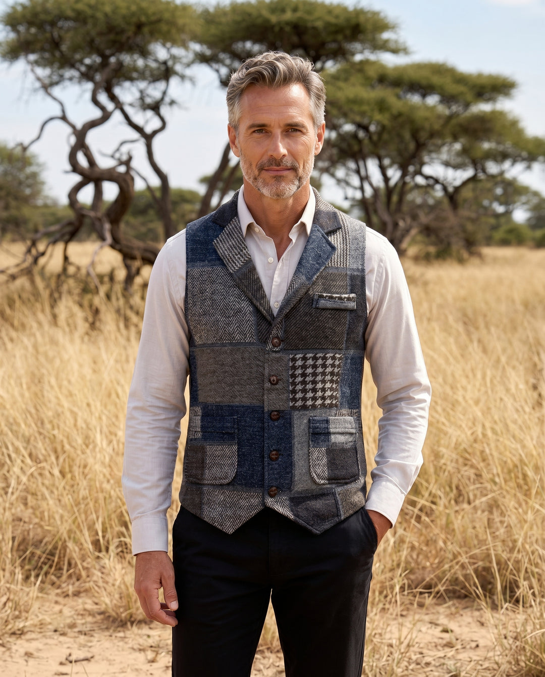 Patchwork Tweed Waistcoat