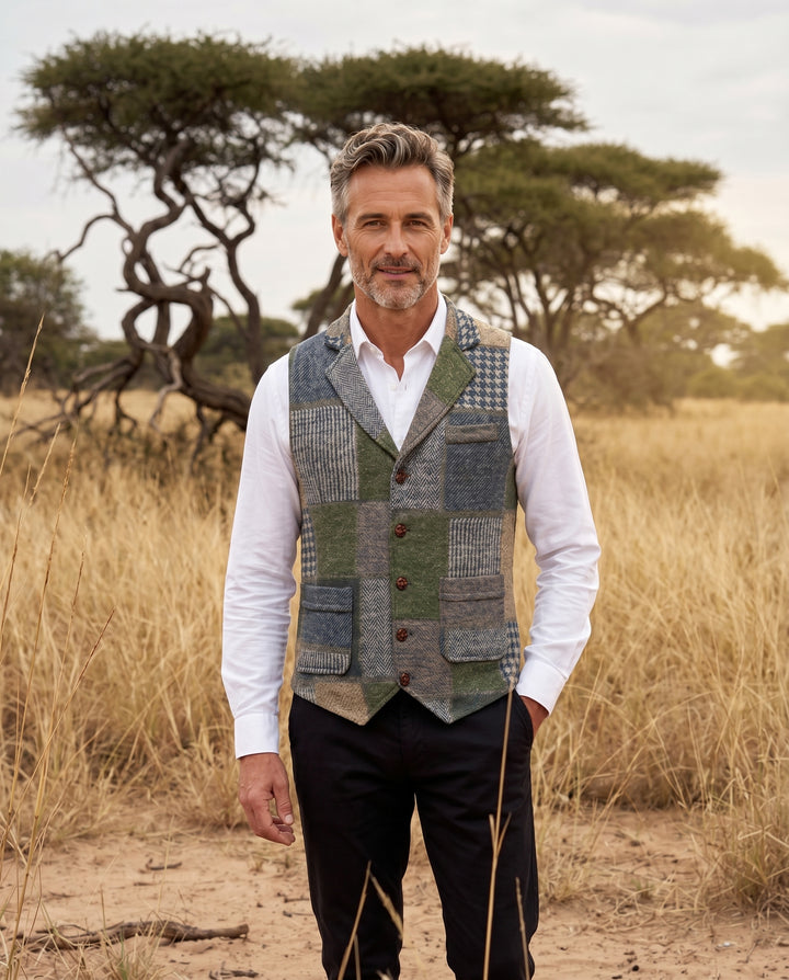 Patchwork Tweed Waistcoat