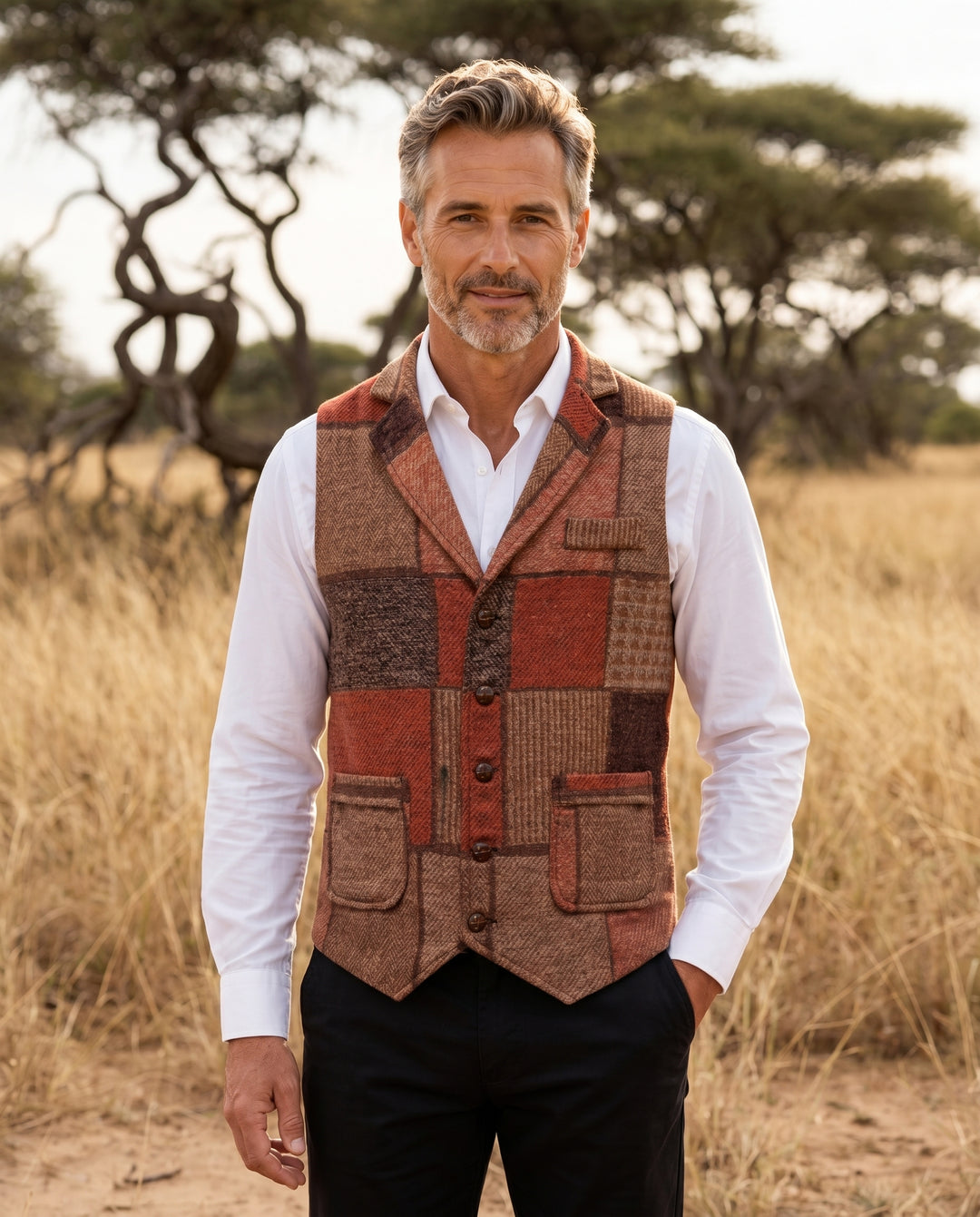 Patchwork Tweed Waistcoat