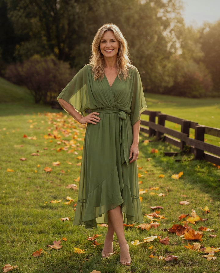Sandra Chiffon V-Neck Dress