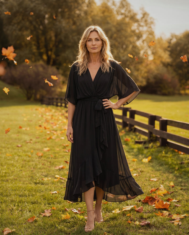 Sandra Chiffon V-Neck Dress