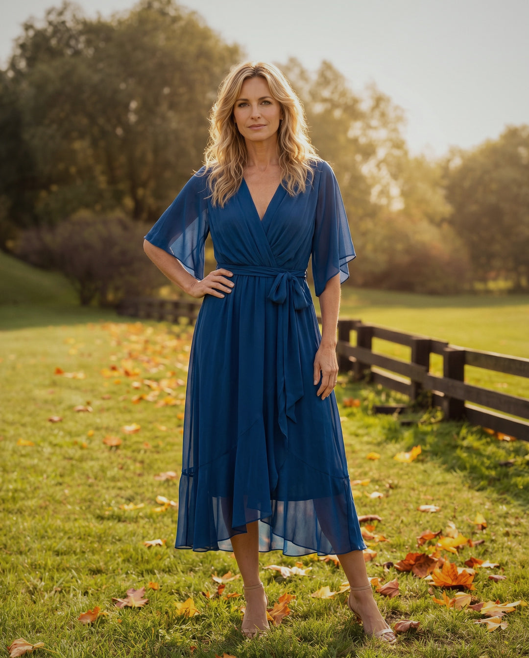 Sandra Chiffon V-Neck Dress