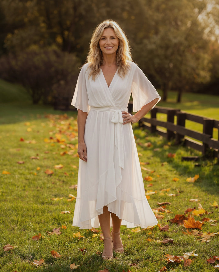 Sandra Chiffon V-Neck Dress