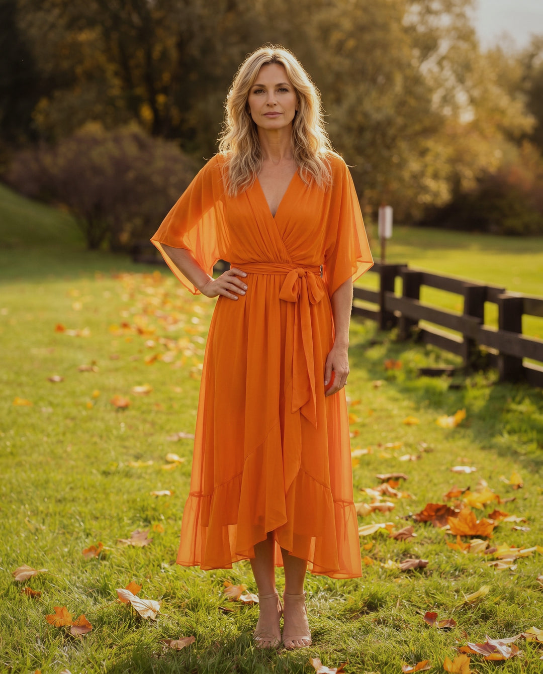 Sandra Chiffon V-Neck Dress