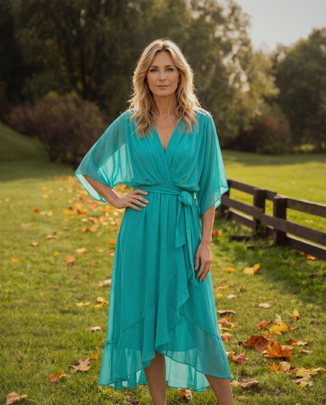 Sandra Chiffon V-Neck Dress