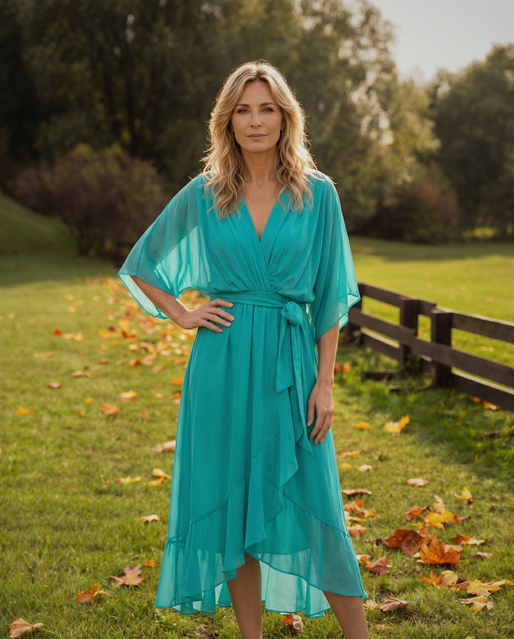 Sandra Chiffon V-Neck Dress